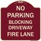 Signmission No Blocking Driveway Fire Lane Heavy-Gauge Aluminum Architectural Sign, 18" x 18", BU-1818-23852 A-DES-BU-1818-23852 - alternate 1